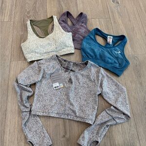 Set of Four Sports Bras and Crop Top